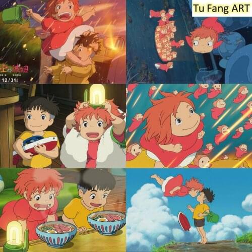 Hayao Miyazaki Anime Wall Art Canvas Painting Ponyo of Yashan Posters and Prints Room Decor Pictures for Home Decoration
