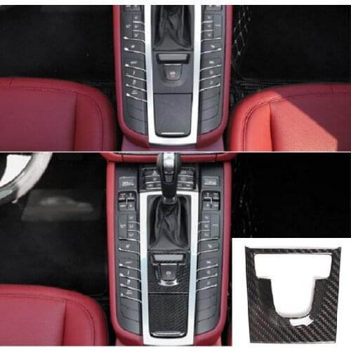 Fit For Porsche Macan 2014-2020 Dry Carbon Fiber Gearshift lever panel Electronic Handbrake P file Switch Trim cover Car Styling