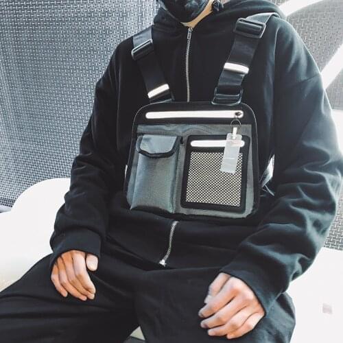 Adjustable Military Tactical Vest Hip Hop Streetwear Functional Harness Chest Rig Army West Waist Pack Chest Bag Fashion Nylon