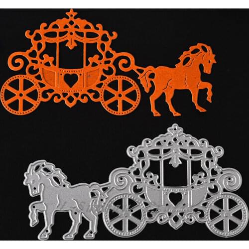 L-Sunday Crafts Die Cuts Horse Carriage Metal Cutting Die Stencils Scrapbooking Embossing Card Making Crafts Decor