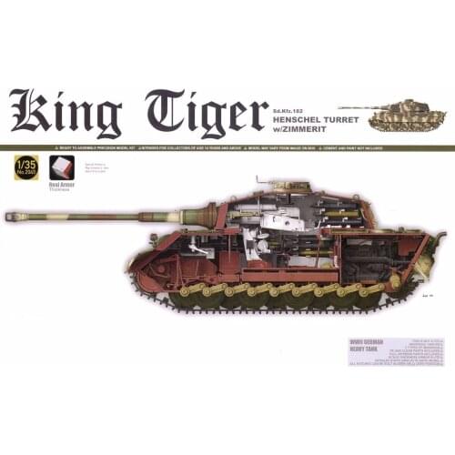 TAKOM 2045 1/35 Scale WWII King Tiger HENSCHEL TURRET Sd.Kfz.182 w/ZIMMERIT ( Full Interiors ) Plastic Model Building Kit