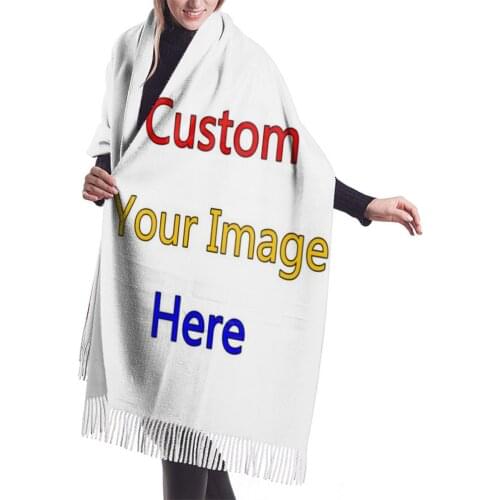 Customzied Your Image Logo Women Sacrf Brand Cashmere Winter Scarf Scarves Designer Spring Blanket Scarves Ladies Dropshipping