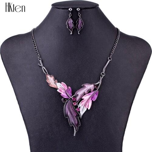 MS1504560 Fashion Jewelry Sets Hight Quality 6 Colors Necklace Sets For Women Jewelry Antique Shell Unique Leaves Design