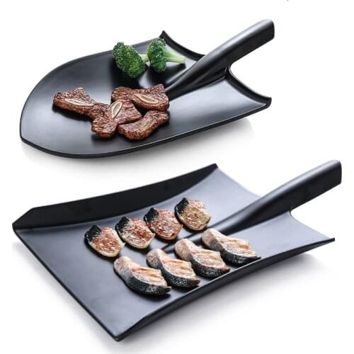 Dinner Plate Pan Serving Tray Dish Shovel Creative Plato Hot Pot Side Plate Fried Tableware Restaurant Non-toxic Food Tray 1pcs