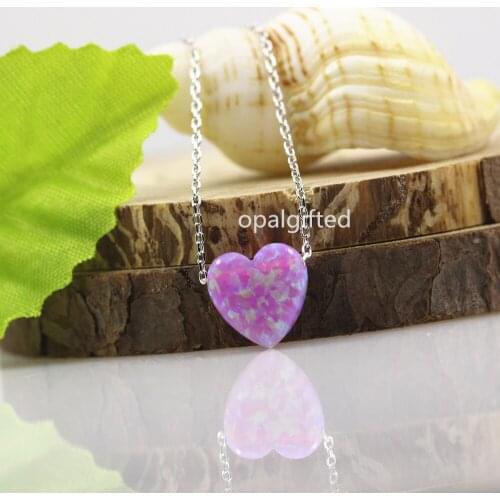 1 Pc synthetic Opal Necklace Pendant Jewelry Heart Shape Design with 925 Silver Choker Necklace 2020 Romantic For Lovers Gift