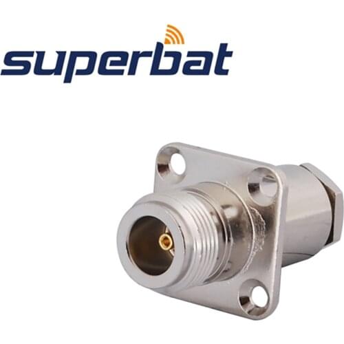 Superbat 10pcs N Clamp Jack Female with 4 hole Panel Mount RF Coaxial Connectofor Cable RG58,RG142,RG400,LMR195