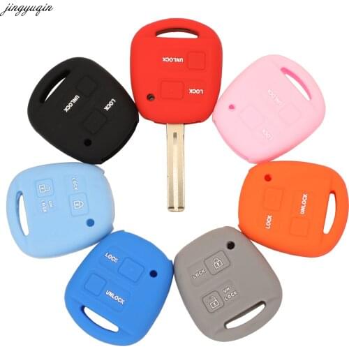 Jingyuqin 2Buttons Silicone Car Remote Key Fob Shell Cover Case For TOYOTA CAMRY RAV4 PRADO COROLLA AVENSIS LAND CRUISER YARIS