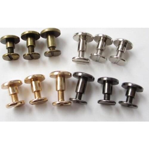 20pcs Copper Binding Chicago Screws Nail Rivets Photo Album Leather Craft Copper Leather Craft Belt Wallet Solid Brass Screws