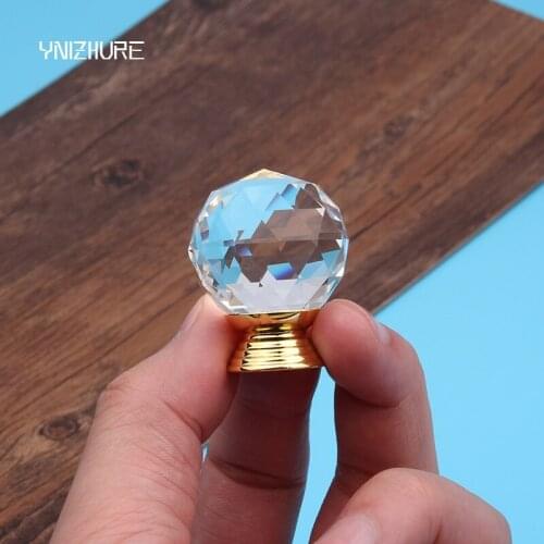 30mm Shining Crystal Diamond Ball Glass Drawer Handles Kitchen Armario Dresser Knobs Closet Decoration YZ3001 Free Shipping