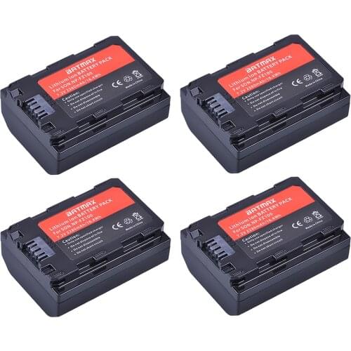 4Pcs 2280mAh NP FZ100 NP-FZ100 Rechargeable Li-ion Battery for Sony ILCE-9, A7M3, A7R3, A9 7RM3 Sony Alpha 9S a6600 DSLR Camera