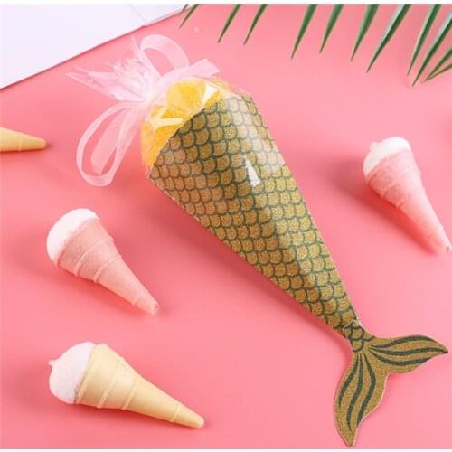 50PCS DIY Mermaid Gift Bags Cratoon Goldfish Party Supplies Kids Birthday Gifts Wedding Favor Bag Candy Box Baby Shower gift box