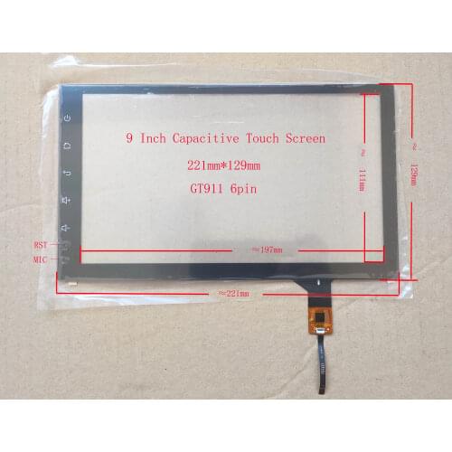 9 inch Capacitive Touch Screen Sensor Digitizer 221*129mm 6pin GT911/928/9271 GL8 C-Quatre Mazda3 CIVIC C4 SX4 JTS072-090 ZP2099