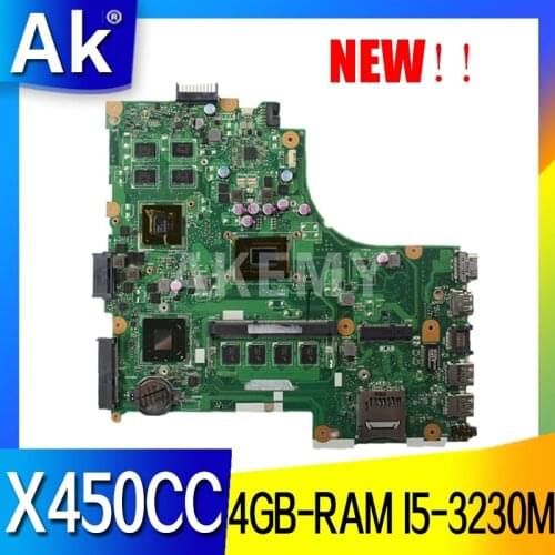 Akmey X450CC Laptop motherboard For Asus X450CC X450C X450 Test original mainboard 4GB-RAM I5-3230M 2.6 GHz GT740M