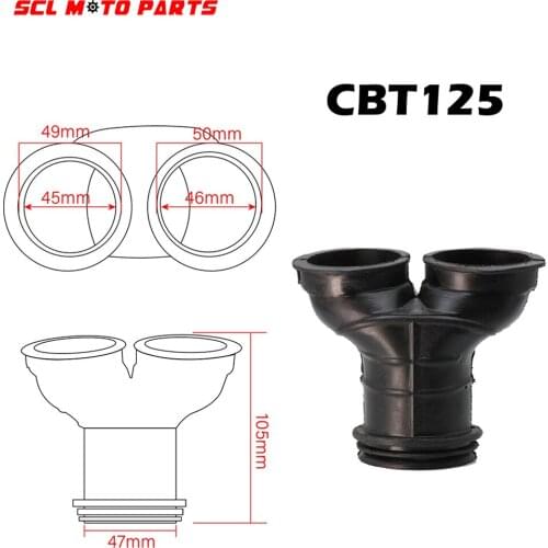 ALconstar-Air Filter intake Connecting Pipe Rubber Tube Joint Manifold For Honda CBT125 CA250 CMX250 Motorcycle Adapter