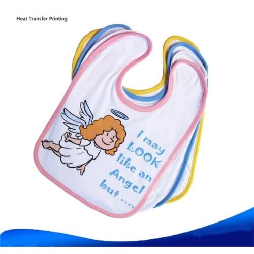 Free Shipping 10pcs/lot New sublimation blank Childrens bib polyester towel saliva bib blank personalized consumables wholesale