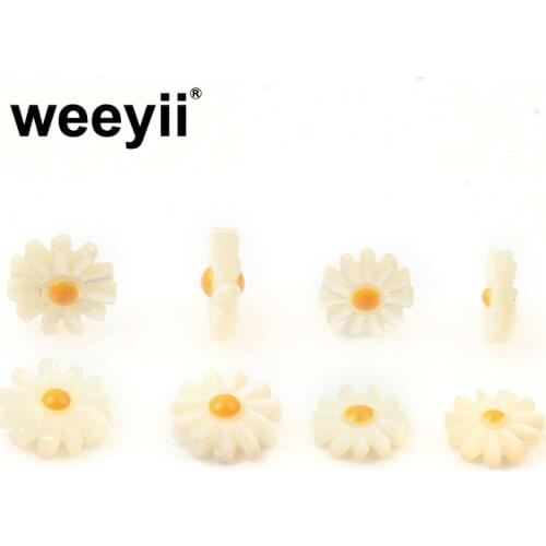 10/12mm Natural Shell Beads White Sunflower Sea Shell Beads Loose Beads Beach DIY For Jewelry Making Bracelet Accessories