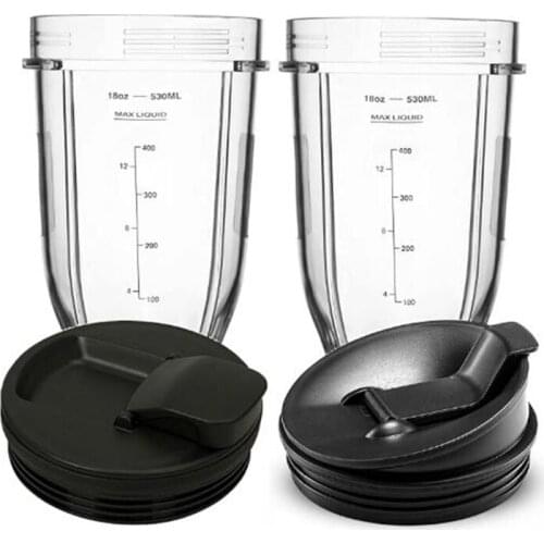 For Nutri Ninja 18 Oz Cup with 2 Sealing Caps, Suitable for 900W/1000W NINJA Juicer Series Blender (2 Pack)