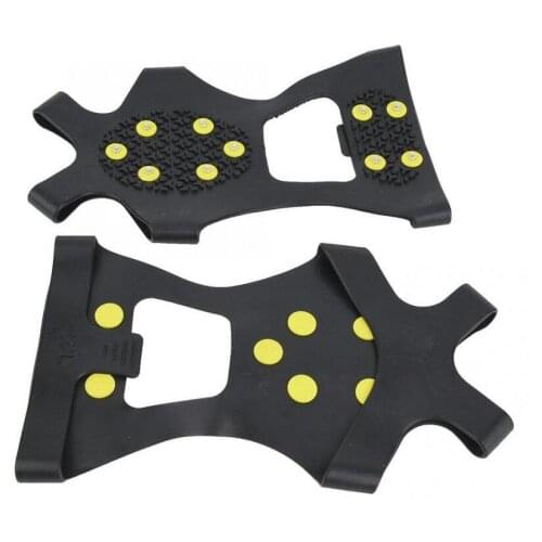 1 Pair Non-slip Rubber Spike Shoe Cover 10 Tooth Outdoor Cramped Slip Shoe Cover Ski Mountaineering Silicone Crampons