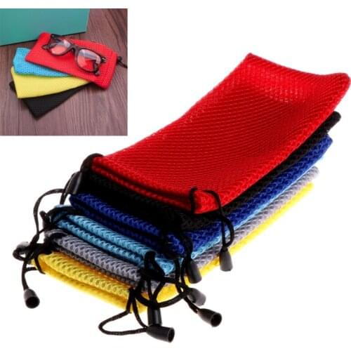 Portable Mesh Plaid Sunglasses Eyeglasses Cloth Storage Bag Glasses Pouch Case