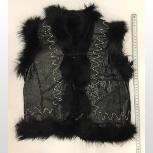 Kids Real Fur Vest Autumn Winter Warm Vaist Childrens Outerwear One Size Vaistcoats