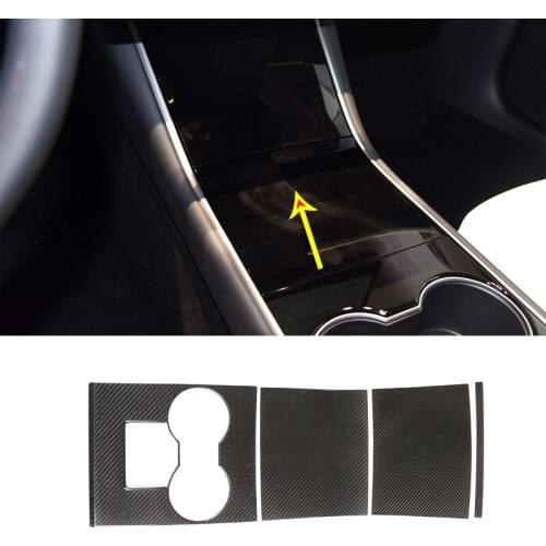 For Tesla Model 3 Central Control Gear Panel Real Carbon Fiber 4-Piece Set Of Light And Thin Car Accessories Paste Installation