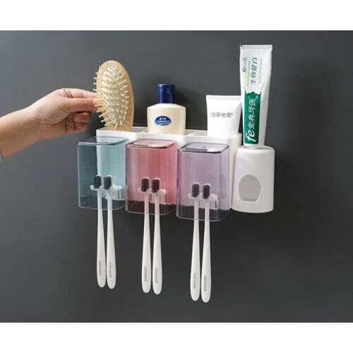 Home Toothbrush Storage Rack Wall Box Sorting Stand Large Capacity Strong Burden Adhesive Platform