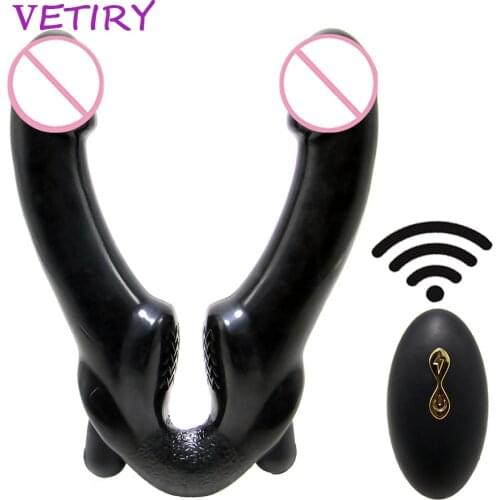 VETIRY Strapless Strapon Dildo Vibrators for Women Vaginal Double Penetration Dildo Massager Anal Plug Sex Toys For Lesbian