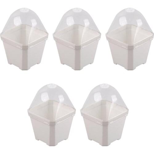 Seedling Pot Lazy Flower Supplies Multifunction White Plastic Washable And Reusable With Cover Soil Accessories Garden Planter