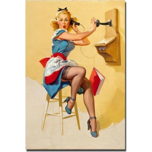 J0224 Pinup Sexy Girl Silk Poster Art Light Canvas Home Decoration