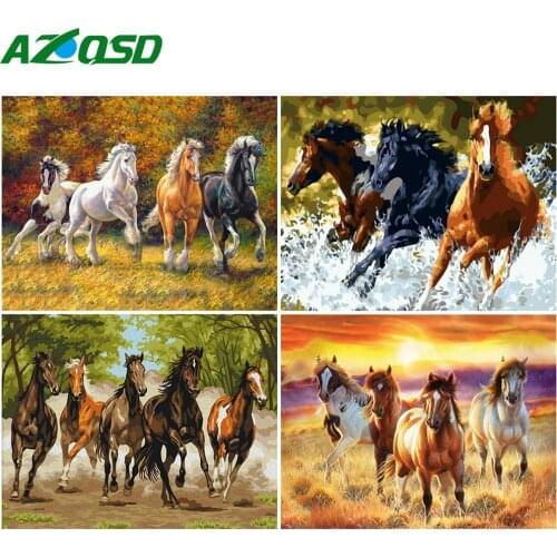 AZQSD Adult Oil Painting By Numbers Animal Home Decoration DIY Kits Drawing By Numbers Horse Handpainted Gift Wall Art