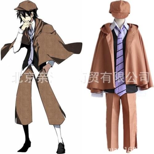 Anime Bungo Stray Dogs Cosplay Costumes Edogawa Ranpo Vest Pants Cloak Full Set Uniform For Men Clothing