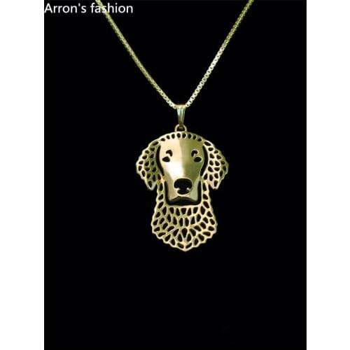 Curly-Coated Retriever dog pendant women statement necklace men animal jewelry