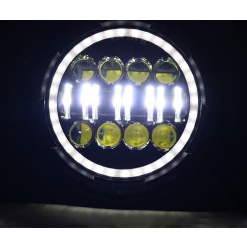 7" H4 Motorcycle Headlight DRL Amber Turn Signal Angel Eyes 7Inch Headlamp Housing Bucket For Honda CB 400 1300 Suzuki Motobikes