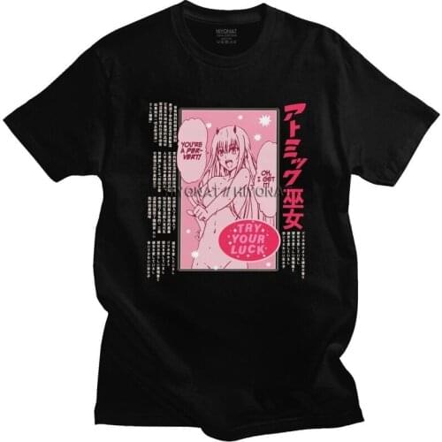 Mens Darling In The Franxx Zero Two T Shirt Short Sleeved Cotton Tshirts Stylish T-shirt Printed Ever Anime Manga Tee Clothing