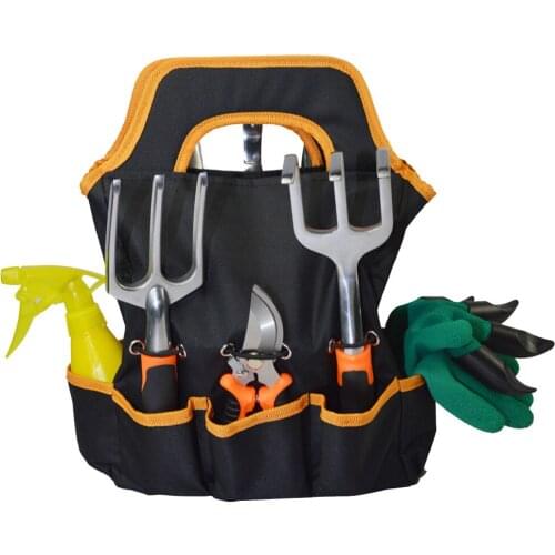 9pcs/Set Outdoor Multi-Purpose Printing Garden Set Shovel Garden Tools Folding Military Shovel Camping Defense Security Tools
