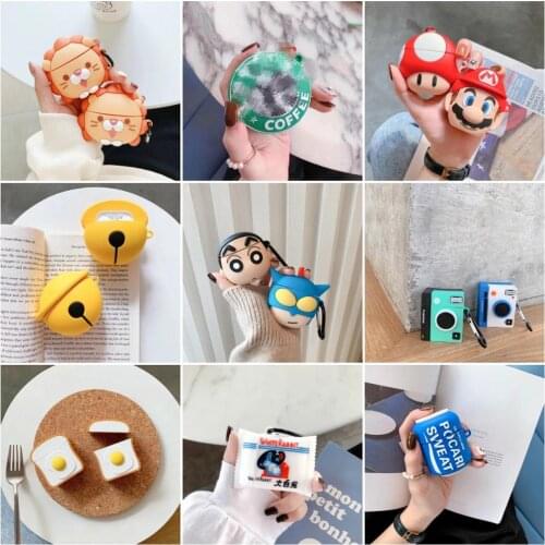 Earphone Case For Airpods 1/2 Silicone Cartoon Cover for bluetoot Cute Earphone Case Headphone case for Earpods Accessories