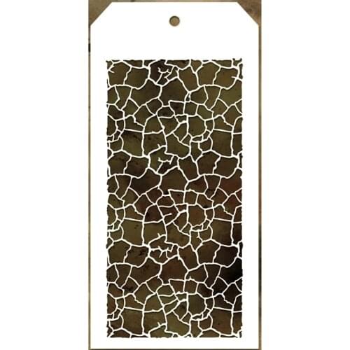 2021 New Label Tag Plastic Stencil For DIY Craft Making Crack Stripe Pattern Scrapbooking Background Card No Metal Cutting Dies