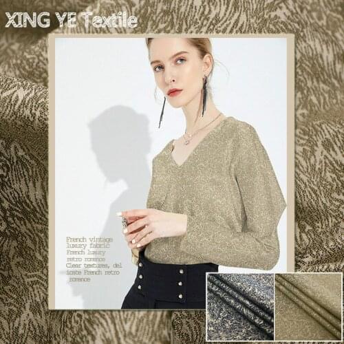 Polyester Woven Yarn-dyed Dark Jacquard Fabric High-precision Nordic Dress Fashion Cloth Womens Clothing Material by Meter