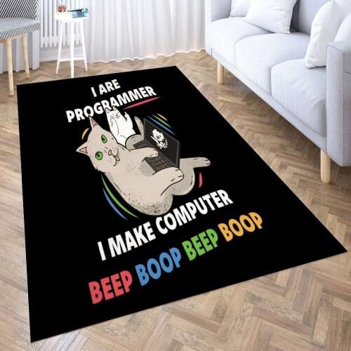 I are programmer Carpet for Living Room 3D Anime Cartoon Rug Gamer Teen Room Bedside Lounge Rug Kids Children Floor Mats