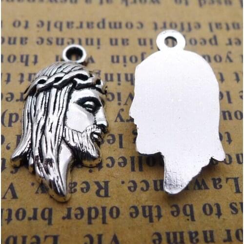 RAINXTAR Fashion Alloy Religious Jesus Charms 10*20mm 20pcs AAC1575
