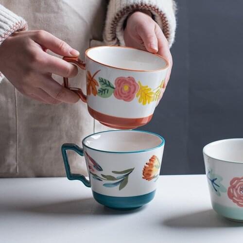 Hand Painted Mug Porcelain Coffee Tea Milk Water Cup For Home Family Office Kitchen Drinkware