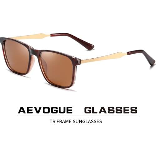 AEVOGUE New Men TR Retro Square Polarized Sunglasses Women Fashion Classic Sun Glasses Brand Designer UV400 AE0869