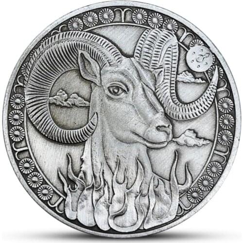New 12 Constellation Souvenir Coin Western Astrology Embossed Collectible Aries Commemorative Coins Holiday Gifts Drop Shiping