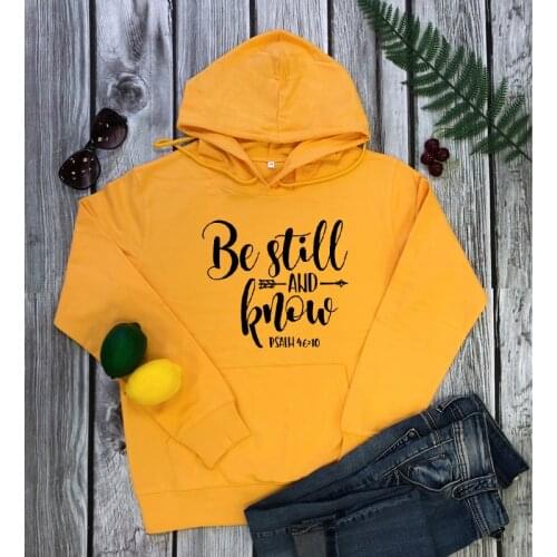 Be Still And Know Psalm 46:10 Christian Hoodies Casual Unisex Jesus Faith Pullover Women Long Sleeve Religious Church Sweatshirt