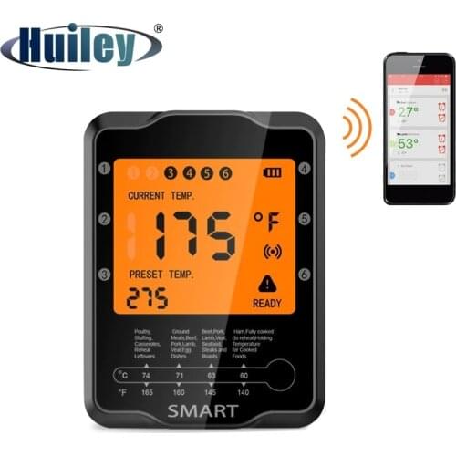 Smart Thermometer Wireless Digital BBQ Thermometer with Probes Control Food Cooking Timer Alarm Bluetooth-compatible Function