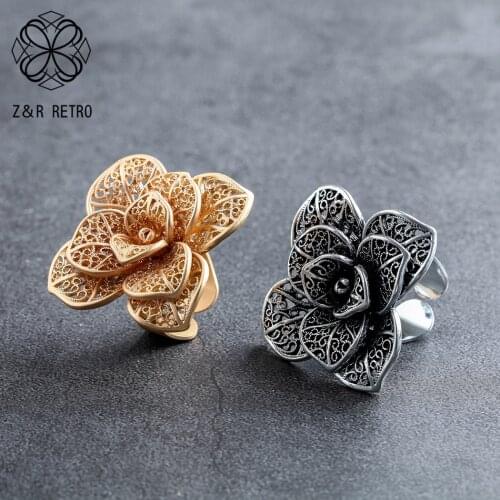 Vintage Simple Gold Silver Color Hollow Flower Statement Paired Rings Body Jewelry For Women Decoration Accessories Wholesale
