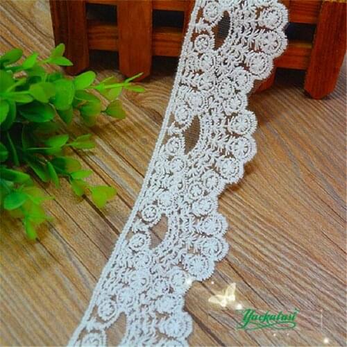 YACKALASI Soft Tulle Lace Cotton Embroidery Lace Scalloped Trim DIY Garment Accessories 5cm