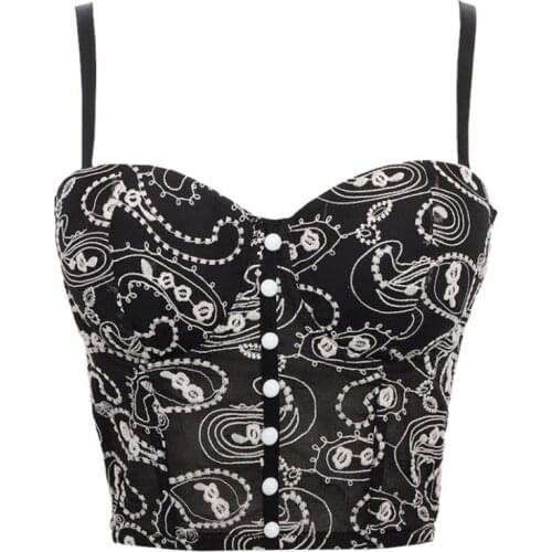 Female Camisole, Girls Lace Floral Sleeveless Crop Tops Spaghetti Strap Camisole with Chest Pad for Summer 2021