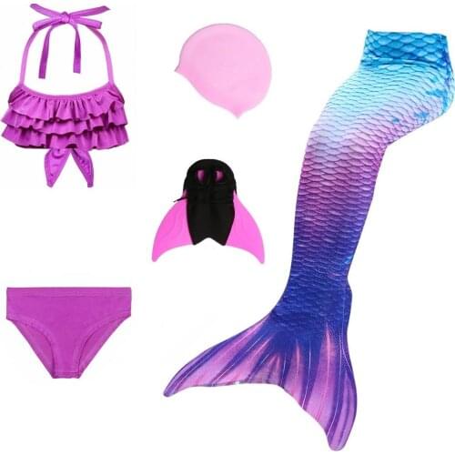 Hot Sale Swimmable Mermaid Tail for Girls Cosplay Mermaid Costume Swimsuit With or No Monofin Fin Bikini Swimsuit Set