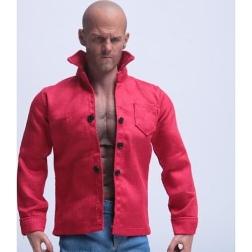 1/6 Male Soldier Red Long Sleeved Shirt Sexy Soldier Model Puppet Underwear Accessories for 12in Ancient Action Figures